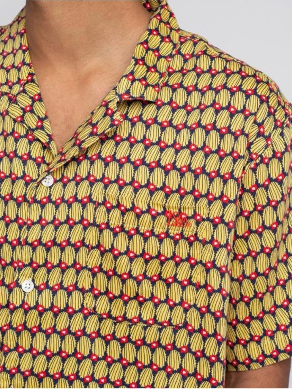 Levi's Cubano Shirt Cactus Print Button Down Short Sleeve Size Large